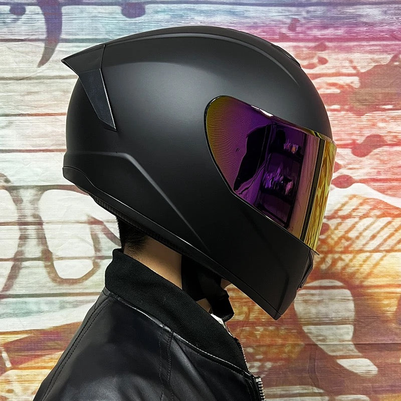 Full Face Motorcycle Helmet Double Visor - Winter Warm Motorbike Crash Gear for Street Bike Racing & Touring (Unisex)