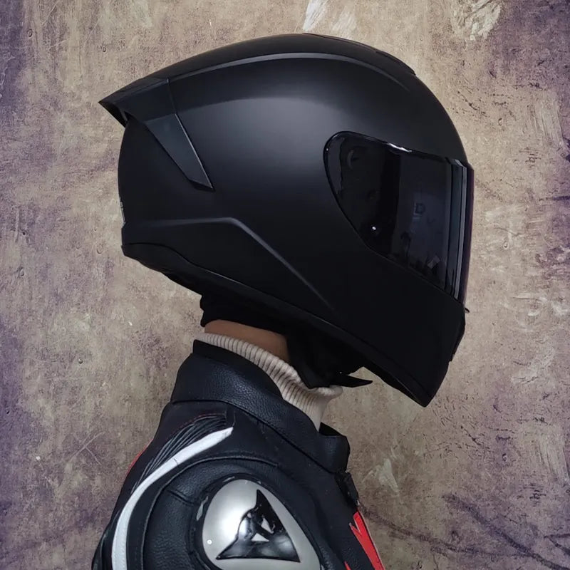 Full Face Motorcycle Helmet Double Visor - Winter Warm Motorbike Crash Gear for Street Bike Racing & Touring (Unisex)