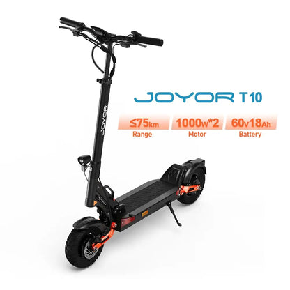 Joyor T10 Electric Scooter – Dual 1000W Motors, 75km Range, Full Suspension, Hydraulic Brakes