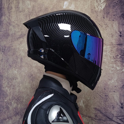 Full Face Motorcycle Helmet Double Visor - Winter Warm Motorbike Crash Gear for Street Bike Racing & Touring (Unisex)