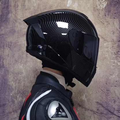 Full Face Motorcycle Helmet Double Visor - Winter Warm Motorbike Crash Gear for Street Bike Racing & Touring (Unisex)