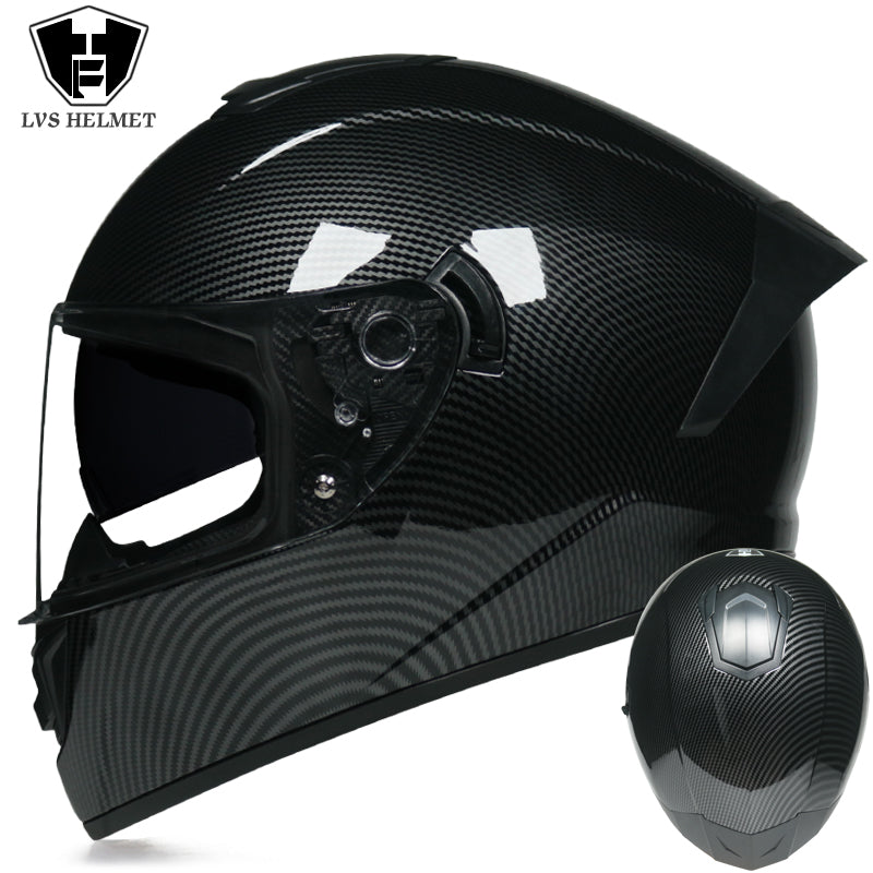 Full Face Motorcycle Helmet Double Visor - Winter Warm Motorbike Crash Gear for Street Bike Racing & Touring (Unisex)